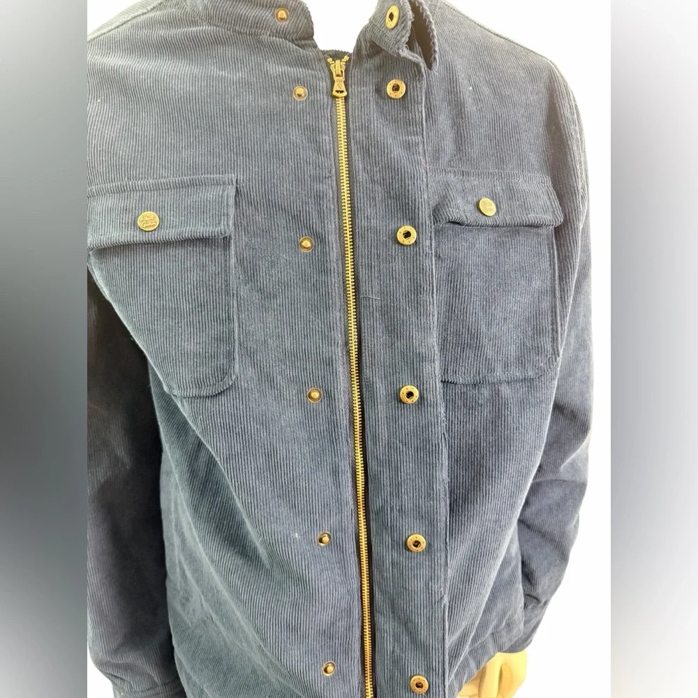 Robert Graham Men’s Size Medium Blue Snap Zipper Corduroy Ranch Jacket